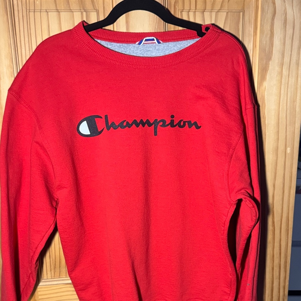Champion Men's Bold Red Crewneck Sweater
